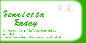 henrietta raday business card